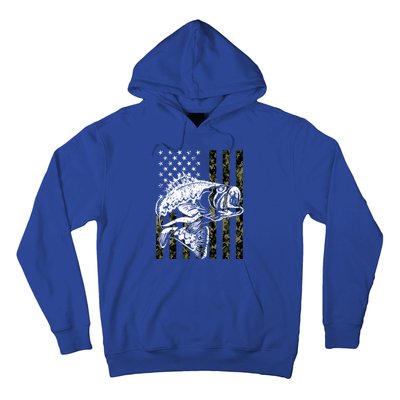 Fishing Gift Camouflage American Flag Fisher Hoodie