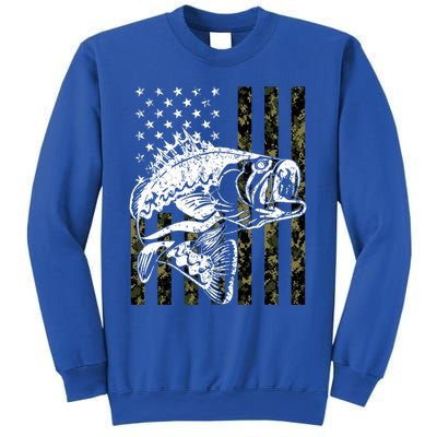 Fishing Gift Camouflage American Flag Fisher Sweatshirt