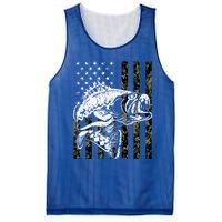 Fishing Gift Camouflage American Flag Fisher Mesh Reversible Basketball Jersey Tank