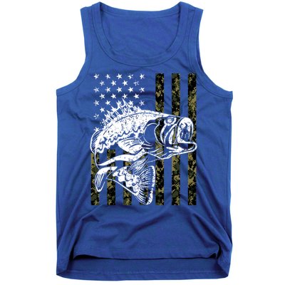 Fishing Gift Camouflage American Flag Fisher Tank Top