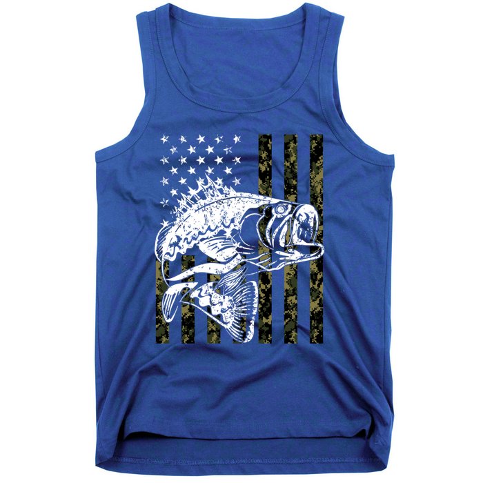 Fishing Gift Camouflage American Flag Fisher Tank Top