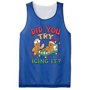 Funny Gingerbread Christmas – Did You Try Icing It? Gift Mesh Reversible Basketball Jersey Tank