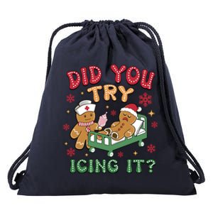 Funny Gingerbread Christmas – Did You Try Icing It? Gift Drawstring Bag