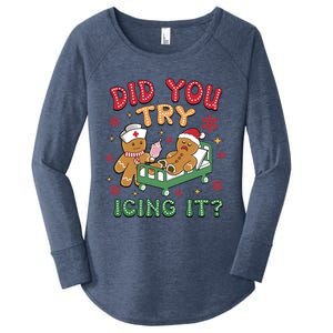 Funny Gingerbread Christmas – Did You Try Icing It? Gift Women's Perfect Tri Tunic Long Sleeve Shirt