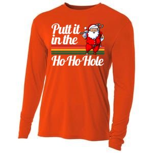 Funny Golfing Christmas Tee Holiday Golf Ball Santa Claus Meaningful Gift Cooling Performance Long Sleeve Crew