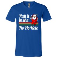 Funny Golfing Christmas Tee Holiday Golf Ball Santa Claus Meaningful Gift V-Neck T-Shirt