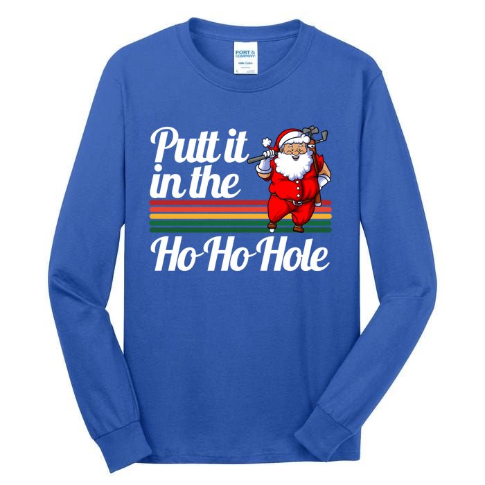 Funny Golfing Christmas Tee Holiday Golf Ball Santa Claus Meaningful Gift Tall Long Sleeve T-Shirt