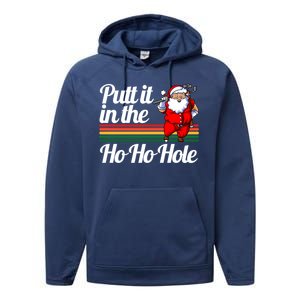 Funny Golfing Christmas Tee Holiday Golf Ball Santa Claus Meaningful Gift Performance Fleece Hoodie