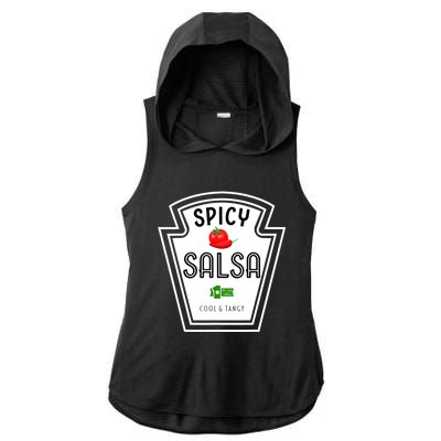 Funny Group Condiment Team Halloween Costume Spicy Salsa Ladies PosiCharge Tri-Blend Wicking Draft Hoodie Tank