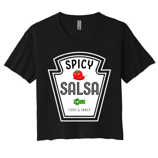 Funny Group Condiment Team Halloween Costume Spicy Salsa Women's Crop Top Tee
