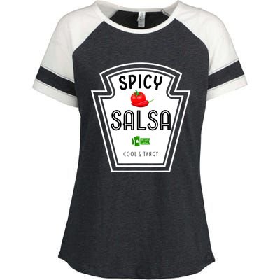 Funny Group Condiment Team Halloween Costume Spicy Salsa Enza Ladies Jersey Colorblock Tee