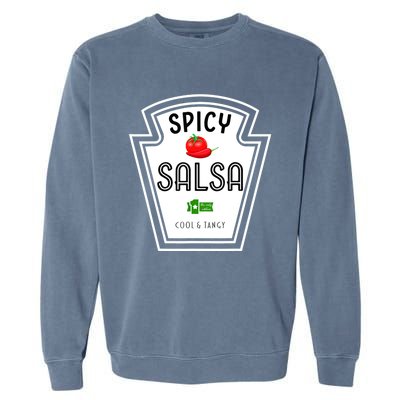 Funny Group Condiment Team Halloween Costume Spicy Salsa Garment-Dyed Sweatshirt