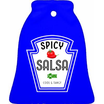 Funny Group Condiment Team Halloween Costume Spicy Salsa Ceramic Bell Ornament