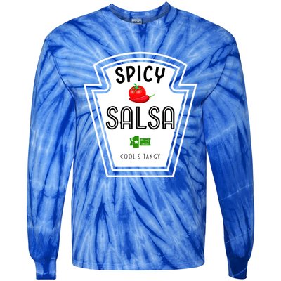 Funny Group Condiment Team Halloween Costume Spicy Salsa Tie-Dye Long Sleeve Shirt