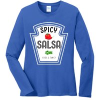 Funny Group Condiment Team Halloween Costume Spicy Salsa Ladies Long Sleeve Shirt