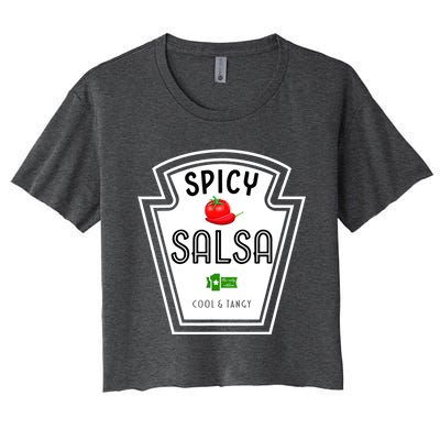 Funny Group Condiment Team Halloween Costume Spicy Salsa Women's Crop Top Tee