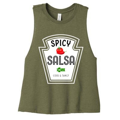 Funny Group Condiment Team Halloween Costume Spicy Salsa Women's Racerback Cropped Tank