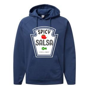 Funny Group Condiment Team Halloween Costume Spicy Salsa Performance Fleece Hoodie