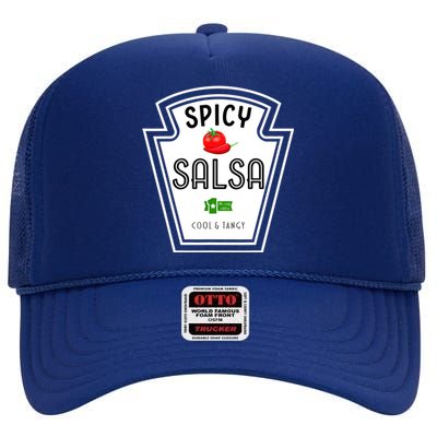 Funny Group Condiment Team Halloween Costume Spicy Salsa High Crown Mesh Back Trucker Hat