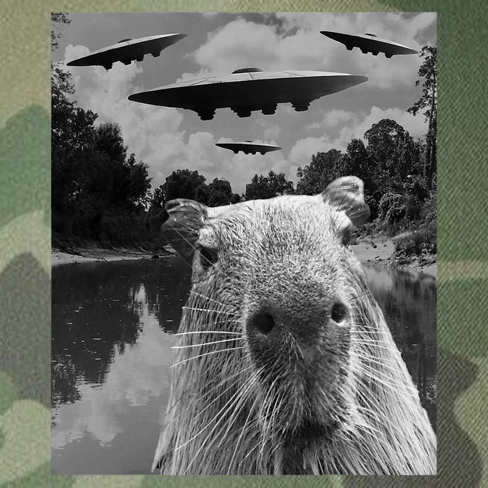 Funny Graphic Capybara Selfie With Ufos Weird Legacy Tie Dye Trucker Hat