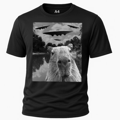 Funny Graphic Capybara Selfie With Ufos Weird Performance Shirt