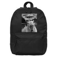 Funny Graphic Capybara Selfie With Ufos Weird 16 in Basic Backpack
