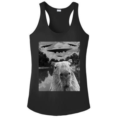 Funny Graphic Capybara Selfie With Ufos Weird Ladies PosiCharge Competitor Racerback Tank