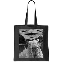 Funny Graphic Capybara Selfie With Ufos Weird Bag