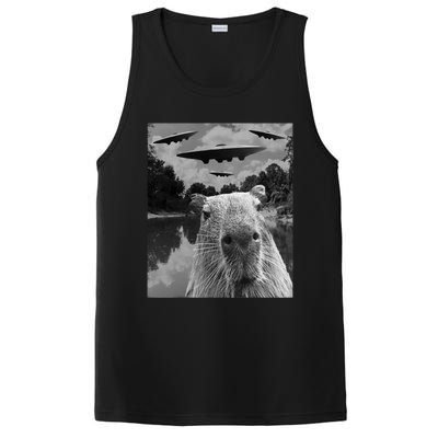 Funny Graphic Capybara Selfie With Ufos Weird PosiCharge Competitor Tank