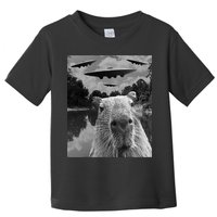Funny Graphic Capybara Selfie With Ufos Weird Toddler T-Shirt