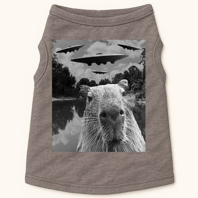 Funny Graphic Capybara Selfie With Ufos Weird Doggie Tank