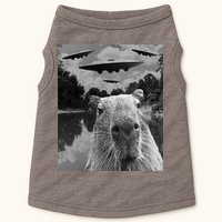 Funny Graphic Capybara Selfie With Ufos Weird Doggie Tank