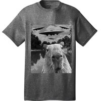 Funny Graphic Capybara Selfie With Ufos Weird T-Shirt