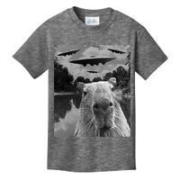 Funny Graphic Capybara Selfie With Ufos Weird Kids T-Shirt
