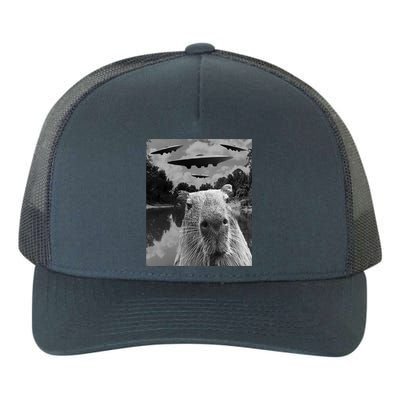 Funny Graphic Capybara Selfie With Ufos Weird Yupoong Adult 5-Panel Trucker Hat