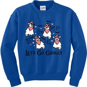 Funny Ghost Cow Lets Go Ghouls Western Country Halloween Gift Kids Sweatshirt