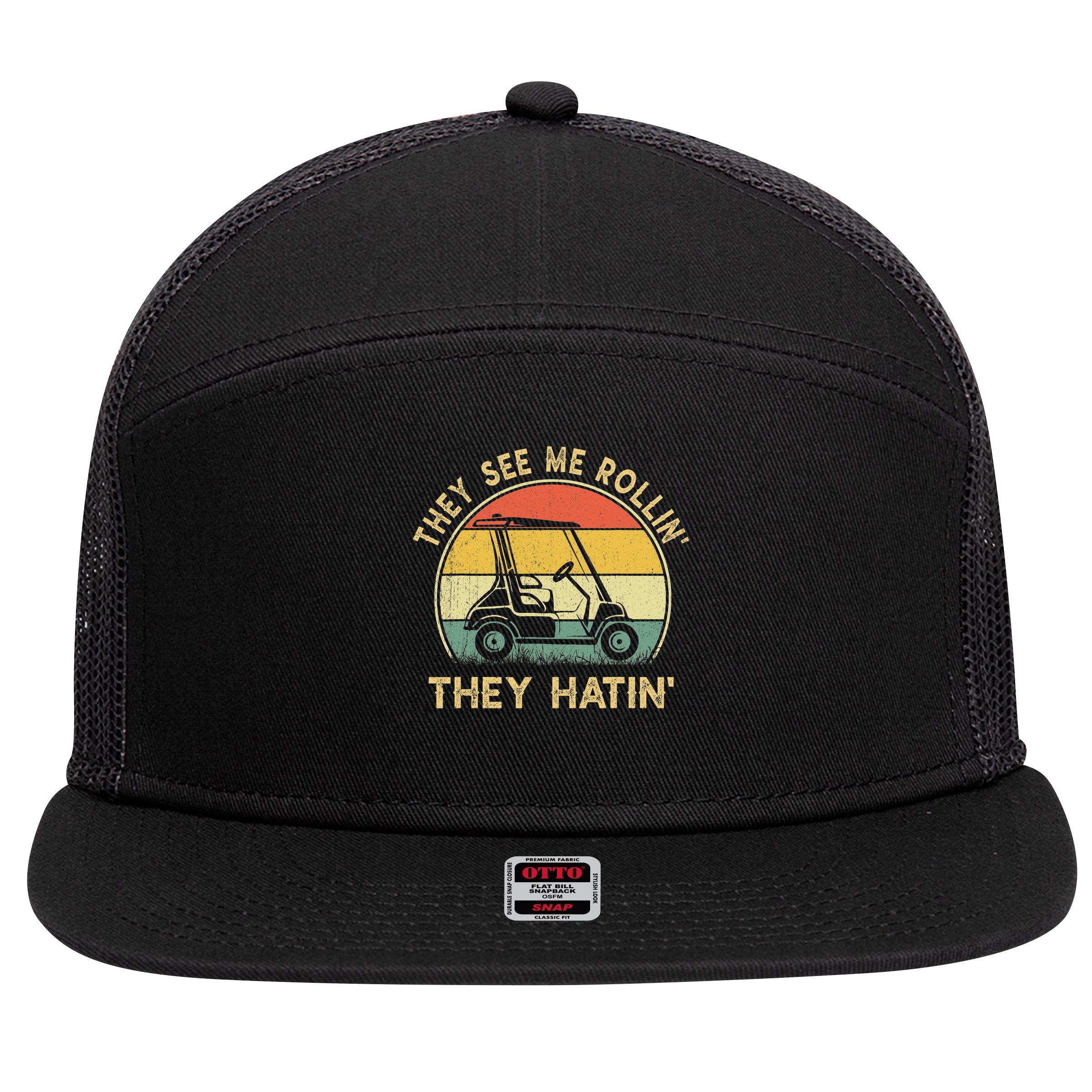Funny Golf Cart It's a Villages Thing Golf Car Humor 7 Panel Mesh Trucker Snapback Hat
