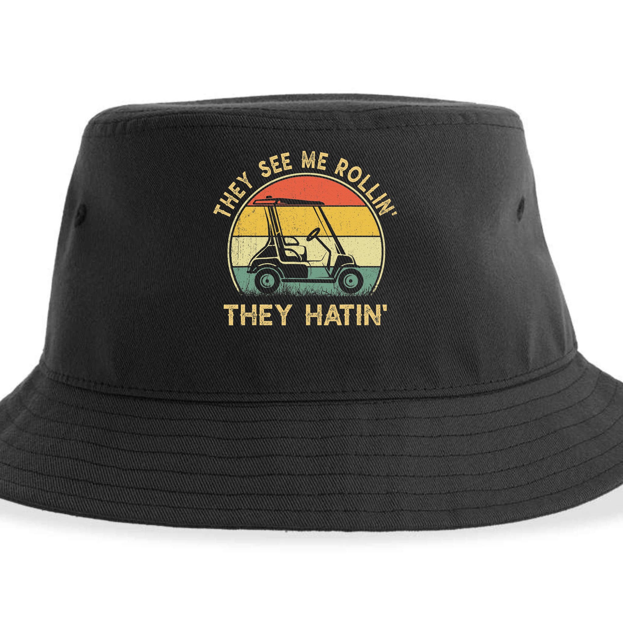 Funny Golf Cart It's a Villages Thing Golf Car Humor Sustainable Bucket Hat