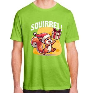 Funny Gift Christmas Santa Hat Funny Squirrel Lover Xmas Gift Adult ChromaSoft Performance T-Shirt