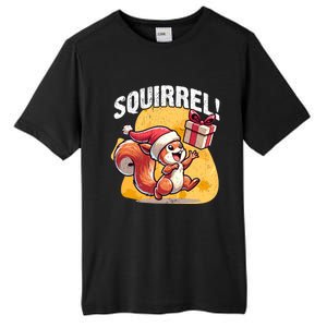 Funny Gift Christmas Santa Hat Funny Squirrel Lover Xmas Gift Tall Fusion ChromaSoft Performance T-Shirt