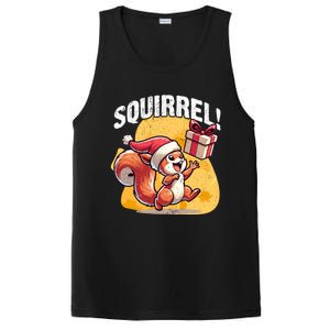 Funny Gift Christmas Santa Hat Funny Squirrel Lover Xmas Gift PosiCharge Competitor Tank