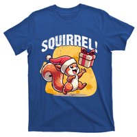 Funny Gift Christmas Santa Hat Funny Squirrel Lover Xmas Gift T-Shirt