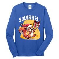 Funny Gift Christmas Santa Hat Funny Squirrel Lover Xmas Gift Tall Long Sleeve T-Shirt