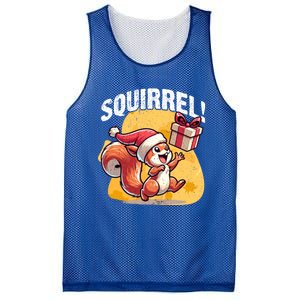 Funny Gift Christmas Santa Hat Funny Squirrel Lover Xmas Gift Mesh Reversible Basketball Jersey Tank