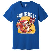 Funny Gift Christmas Santa Hat Funny Squirrel Lover Xmas Gift Premium T-Shirt