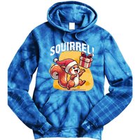 Funny Gift Christmas Santa Hat Funny Squirrel Lover Xmas Gift Tie Dye Hoodie