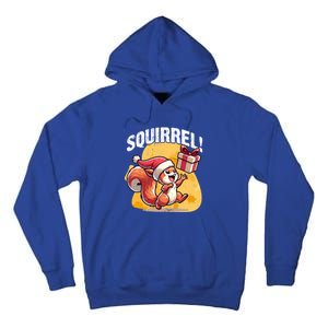 Funny Gift Christmas Santa Hat Funny Squirrel Lover Xmas Gift Tall Hoodie