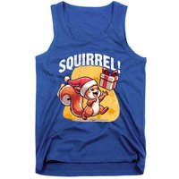 Funny Gift Christmas Santa Hat Funny Squirrel Lover Xmas Gift Tank Top