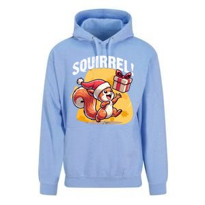 Funny Gift Christmas Santa Hat Funny Squirrel Lover Xmas Gift Unisex Surf Hoodie