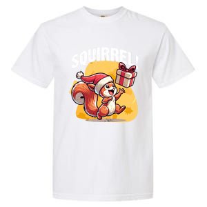 Funny Gift Christmas Santa Hat Funny Squirrel Lover Xmas Gift Garment-Dyed Heavyweight T-Shirt